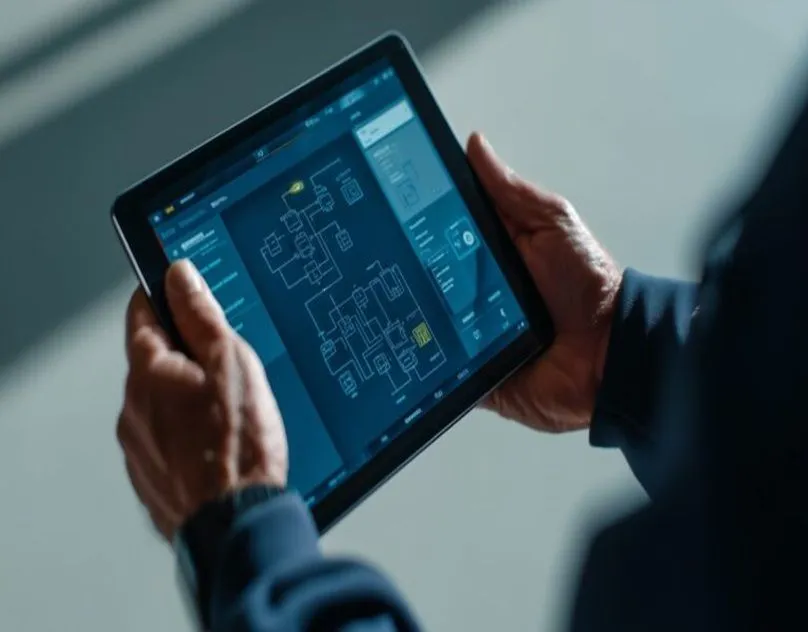 Techniker mit Tablet